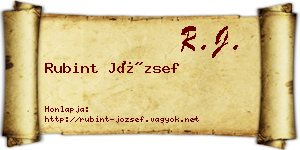 Rubint József névjegykártya