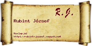Rubint József névjegykártya